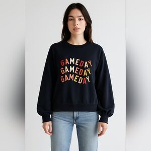 Vince Camuto Game Day Sweatshirt Navy‎ Blue Size Small Pullover Crew Neck